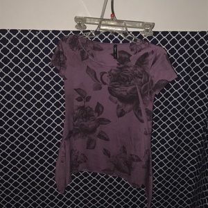 purple with black roses